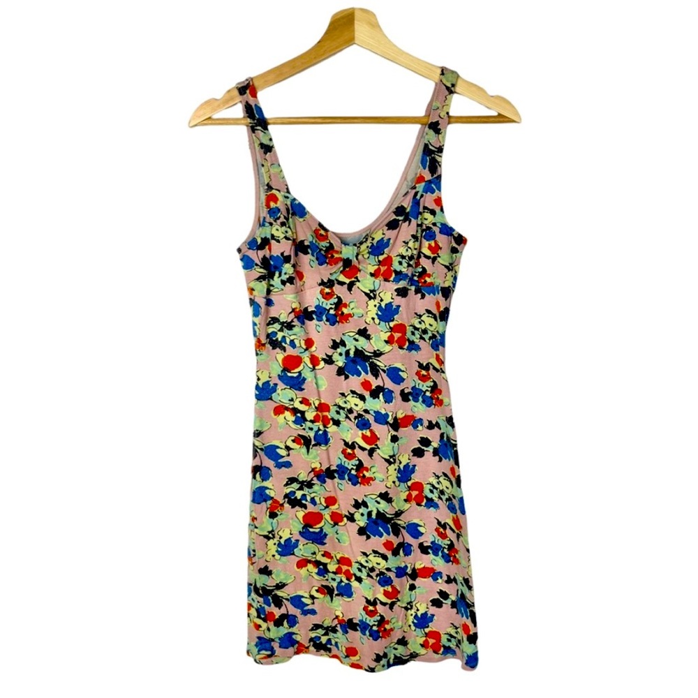 Free People Intimately Light Pink Floral Bodycon Mini Dress M